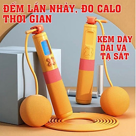 Dây nhảy không dây đếm số 4in1-  đo Calo thể dục giảm cân tại nhà có tạ sắt và dây lõi thép( có hộp đựng xịn)kèm Dây thay thế