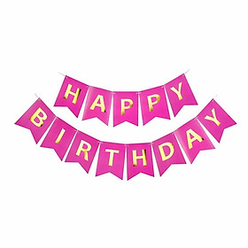 Dây treo trang trí sinh nhật chữ Happy Birthday màu hồng đậm