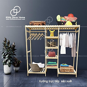 Kệ treo quần áo 3 ngăn Decor homstay, phòng khách sạn, trang trí, cửa hàng shop quần áo