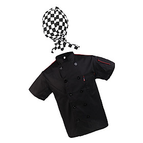 Men Chef Coat Restaurant Cook Working Apparel Hotel Uniform Tops XL Chef Hat