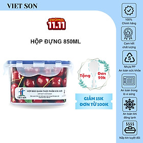 Hộp Đựng Thực Phẩm VIETSON 850ml Nắp Khóa 4 Cạnh Kín Hơi