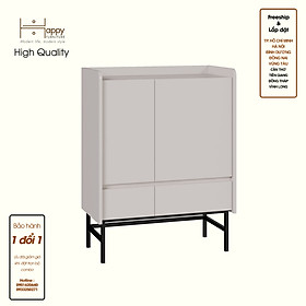 [Happy Home Furniture] LAVIA, Tủ lưu trữ 2 ngăn kéo - 2 cửa mở - chân sắt, 80cm x 40cm x 104cm ( DxRxC), TCM_169