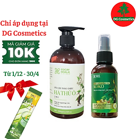 Dầu gội HÀ THỦ Ô Cocayhoala 300g và Tinh chất dưỡng tóc KOKO Cocayhoala  giúp kích thích mọc tóc, ngăn gãy rụng Tặng Kèm Bột Cần Tây Mật Ong Motree