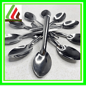 Bộ 10 muỗng / thìa inox cà phê nhỏ truyền thống đơn giản đẹp dễ thương sáng bóng dày dặn dài 11cm