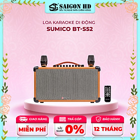 Loa Karaoke Bluetooth cao cấp SUMICO BT-S52 |Hàng chính hãng - Pin 8 Giờ, Cổng phát lại USB, Tặng Kèm 2 micro UHF, Đa dạng kết nối