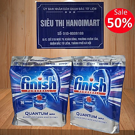 Túi 36 viên rửa chén Finish Quantum Max Dishwasher Tablets Lemon Sparkle QT09446 - hương chanh