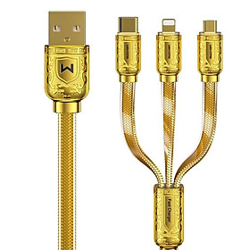 Mua Cáp sạc điện thoại WEKOME 3 in 1 vỏ đồng kẽm cao cấp dành cho iphone/samsung/oppo/xiaomi/... - Hàng nhập khẩu