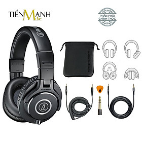 [Chính Hãng Japan] Tai Nghe Kiểm Âm Audio Technica ATH-M40X Studio Monitor Headphones Professional ATH M40X - Kèm dây line 3m, 3m dây xoắn, đầu chuyển 3.5-6.3mm, Túi Đựng, Móng Gẩy DreamMaker