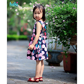 Đầm bé gái khoét lưng, nhún eo xinh yêu HK515, váy hè cho bé gái chất liệu Thô cao cấp xuất khẩu HAKI (10-27kg)