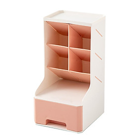 Desk Stationery Box Pen Holder with Drawer Desktop Storage Organizer for Desktop