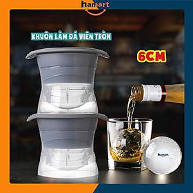 Khuôn Làm Đá Viên Tròn 6cm Hình Cầu Tan Chậm Tiện Lợi (Dùng Uống Bia, Nước Có Ga, Cocktail...)