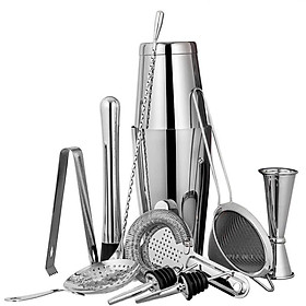 Sét 11 Dụng Cụ Pha Chế Cao Cấp Inox #304 - Màu Silver