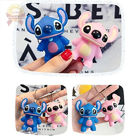 Móc khóa cute Stick xanh hồng hoạt hình treo xe ô tô máy túi xách balo đẹp cỡ lớn