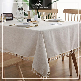 Mua Khăn trải bàn vải Linen mộc màu muối tiêu