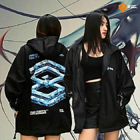 Áo KHOÁC DÙ 2 LỚP unisex form rộng cặp đôi ulzzang Hàn Quốc dành cho nam nữ, Áo khoác dù 2 lớp màu đen có nón Glean local brand ONTOP JACKET cho nam nữ cho cặp đôi,Áo khoác dù unisex Glean Mark 2 local brand ONTOP