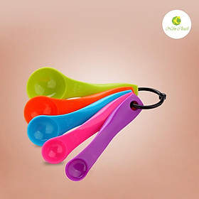 Mua Bộ 5 muỗng/thìa nhiều màu đo lường làm bánh  nhà bếp (nhựa) (P239)