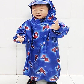 Áo mưa bít trẻ em ,vải dù , chống thấm nước ,cho bé trai và bé gái từ 1- 4 tuổi  - BÉ TRAI
