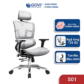 Mua Ghế công thái học Ergonomic GOVI Solid S01 - Chất liệu cao cấp  thiết kế sang trọng  vải lưới nhập khẩu  tựa lưng êm ái