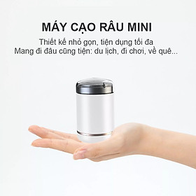 Dao Cạo Râu Điện Mini, Máy Cạo Râu Nam Bỏ Túi 3 Lưỡi Siêu Nhỏ Gọn, Không Dây Công Nghệ Nhật Bản, Không Trầy Xước, Chống Nước, Sạc Nhanh