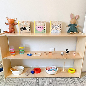 Mua kệ gỗ montessori 2 tầng Đựng Đồ Chơi Cho Bé  Đồ Dùng Trẻ Em  Bỉm Sữa Sách Vở thích hợp cho trường mầm non tiểu học