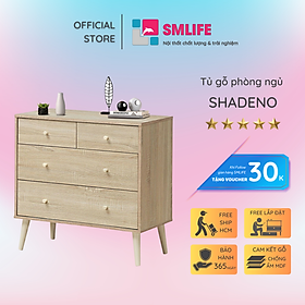 Tủ phòng ngủ gỗ hiện đại SMLIFE Shadeno  | Gỗ MDF dày 17mm chống ẩm | D75xR40xC60cm