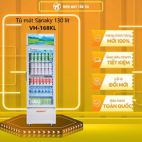 Mua TỦ MÁT SANAKY 130 LÍT VH-168KL NHÔM (LOW-E) (R600A) - hàng chính hãng