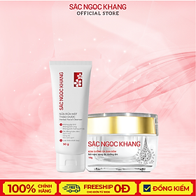 (Size du lịch) Bộ đôi dưỡng da Sắc Ngọc Khang Kem dưỡng da ban đêm 10g & Sữa rửa mặt 50g