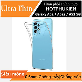 Ốp lưng silicon dẻo trong suốt cho Samsung Galaxy A52 / A52 5G / A52s hiệu Ultra Thin mỏng 0.6mm độ trong tuyệt đối chống trầy xước - Hàng nhập khẩu - Trong suốt
