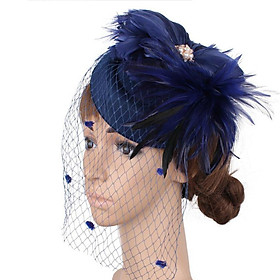 Womens Wedding Veil Feather Hair Clip Bridal Fascinator Hat Cocktail Party Headpiece