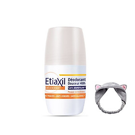 Lăn Khử Mùi Ngăn Mồ Hôi Chuyên Biệt Etiaxil Deodorant Douceur 48h Roll-On 50ML + Tặng Kèm 1 Băng Đô Tai Mèo (Màu Ngẫu Nhiên)
