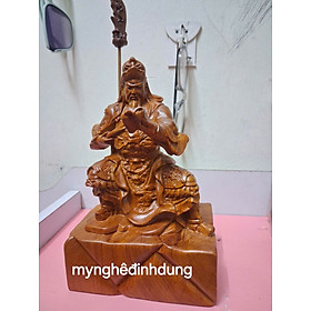Mua Tượng quân công đọc sách bằng gỗ hương đá cao 20x13.5x9cm