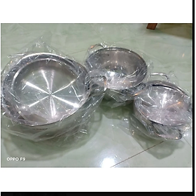 Mua Bộ 3 Nồi Inox 16cm  20cm  24cm - Dùng trên mọi loại bếp
