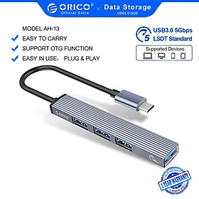 Đầu đọc thẻ nhớ ORICO 4 cổng USB 3.0 2.0 bằng nhôm cho máy tính