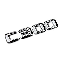 Decal tem chữ inox C200 và C300 dán đuôi xe ô tô dành cho Mercedes