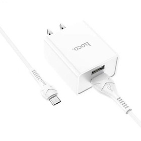 Mua Bộ sạc nhanh 2.1A Hoco C89 chuôi dẹt 2 cổng Usb kèm dây sạc Micro dài 1M cho Android - Hàng chính hãng