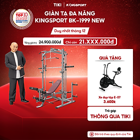Giàn tạ đa năng KINGSPORT BK-1999 New, khung sườn chắc chắn, 15 bài tập chuyên nghiệp