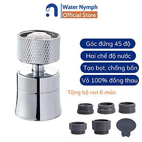 Mua Đầu vòi rửa chén bát tăng áp  xoay 360 độ Waternymph tạo bọt  chống bắn  2 chế độ phun tiện ích (tặng kèm bộ ren 6 món