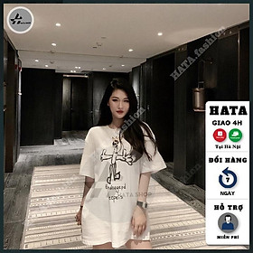 Áo thun unisex tay lỡ , Áo thun chất mềm mát HATA Fashion in hình siêu đẹp mã ZQ49
