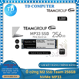Mua Ổ cứng M2 SSD Team 256GB NVMe MP33 ~ Gen 3x4 1800Mbps - Hàng chính hãng Viễn Sơn phân phối