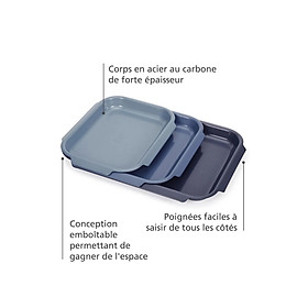 Mua Bộ 3 khay nướng chống dính màu xanh dương Joseph Joseph 45064 hàng chính hãng