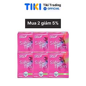 Combo 6 Băng Vệ Sinh Diana Siêu Thấm Siêu Mỏng Không Cánh (Gói 8 Miếng)