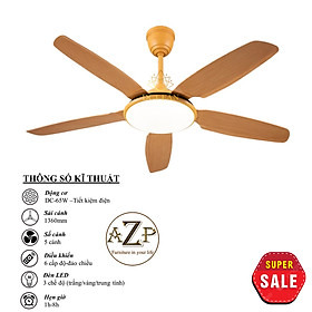 Mua Siêu Sales QUẠT TRẦN AZP- 5 CÁNH NHỰA  CÔNG XUẤT 65W  CÓ REMOTE- Hàng Nhập Khẩu