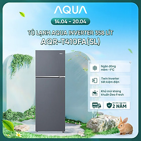 Freeship toàn quốc - Tủ lạnh ngăn đông trên Aqua 358L AQR-T410FA(SL) - Bảo hành 2 năm - Hàng chính hãng