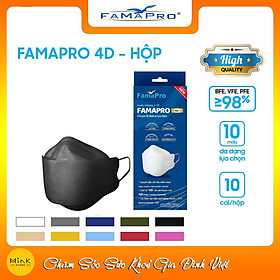 [HỘP - FAMAPRO 4D] - Khẩu trang y tế kháng khuẩn cao cấp Famapro 4D tiêu chuẩn KF94 (10 cái/ hộp