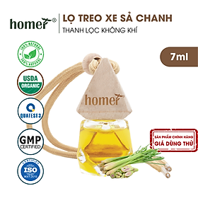 Tinh Dầu Treo Xe Sả Chanh Việt Nam Homer - Tinh Dầu Sả Chanh Treo Xe Ô Tô, Treo Phòng Ngủ, Treo Tủ Quần Áo - Khử Mùi, Thư Giãn, Xua Đuổi Côn Trùng