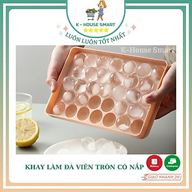 Mua Khay Làm Đá Thạch Bi Có Lắp Nhựa Tròn Làm Hoa Quả Trái Cây Khuôn Đá Viên Tròn 33 Viên