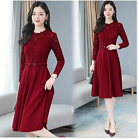 Đầm poly 2 da phối voan nữ siêu xinh cho các chị em KHANH AN FASHION