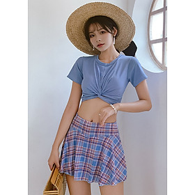 Đồ Bơi Nữ Hai Mảnh Tôn Dáng Trẻ Trung AT185 MayHomes, Áo Bơi Lưng Cao, Quần Bơi Váy Xòe