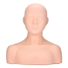 Đầu ma-nơ-canh bằng nhựa PVC mềm có các huyệt đạo  để thực hành các kỹ thuật massage mặt.nối mi, trang điểm