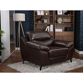 Mua Ghế sofa đơn FRONTIERA đệm bọc Da Thật cao cấp nâu sẫm kiểu cổ điển  khung gỗ chân kim loại chắc chắn | Index Living Mall - Phân phối độc quyền tại Việt Nam